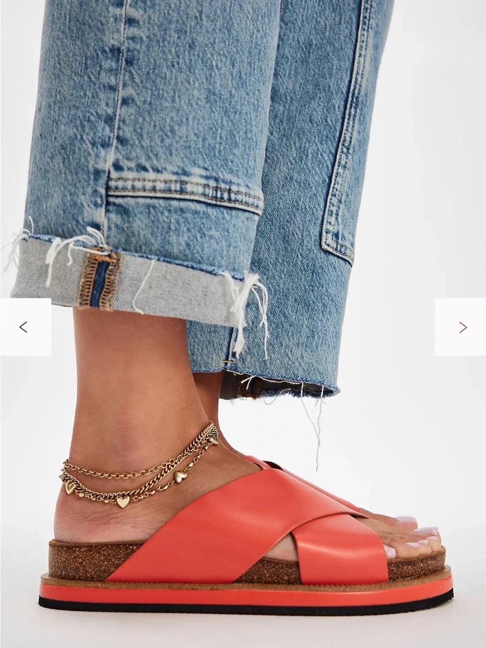 Free People papaya sidelines footbed sandal